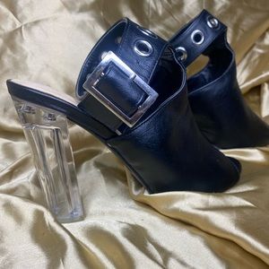 Wild Diva-Open Toe Sling Back Lucid Block Heels